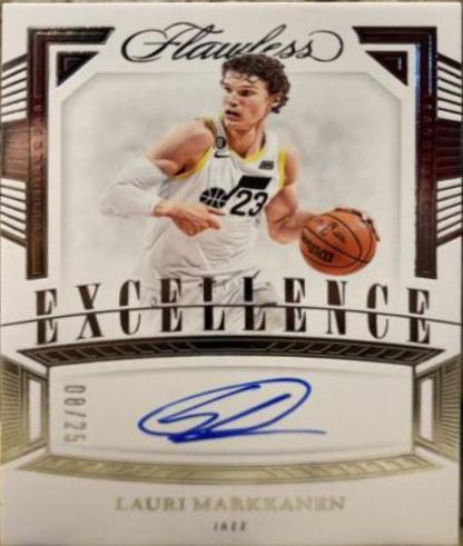 Lauri Markkanen #4 Basketball Cards 2022 Panini Flawless Excellence Signature