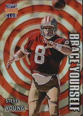 Steve Young #BY4 Football Cards 1996 Stadium Club Brace Yourself