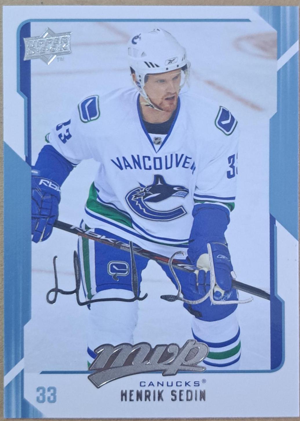 Henrik Sedin #282 2008 Upper Deck MVP Hockey