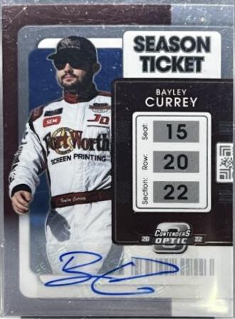 Bayley Currey #5 Racing Cards 2022 Panini Chronicles Nascar Contenders Optic