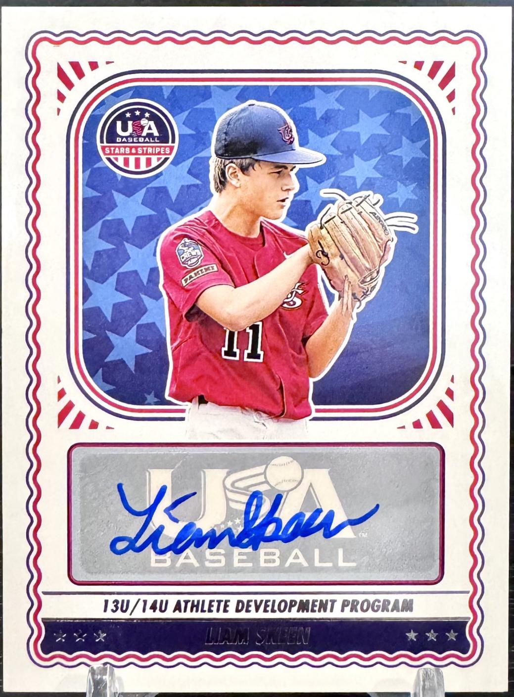 Liam Skeen #NTS-LS Baseball Cards 2024 Panini Stars & Stripes 13U/14U National Team Signature