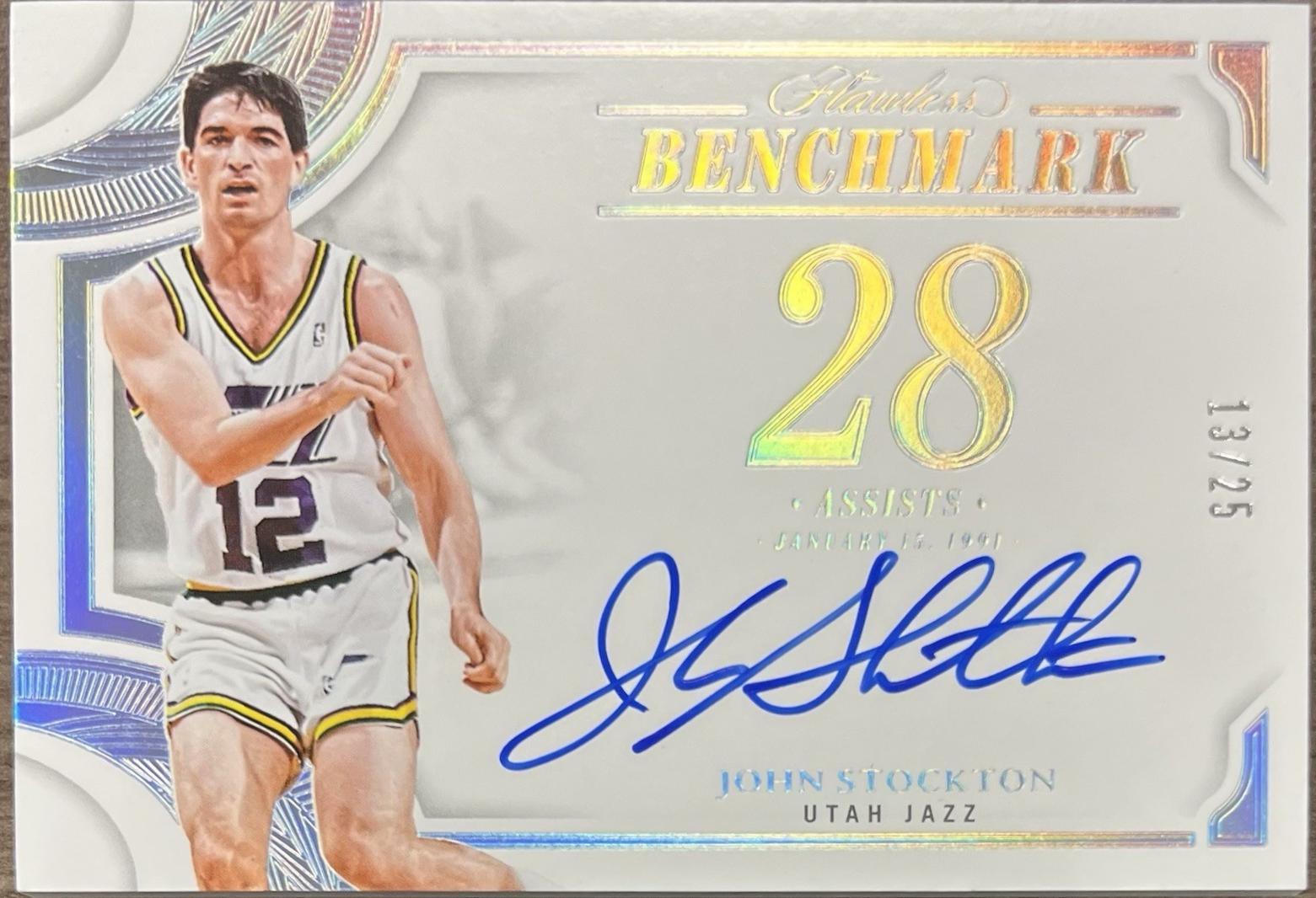 John Stockton #5 2024 Panini Flawless Benchmark Signature Basketball