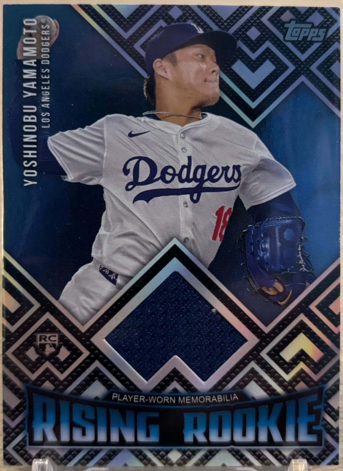 Yoshinobu Yamamoto #RRR-YY Baseball Cards 2024 Topps Update Rising Rookie Relic