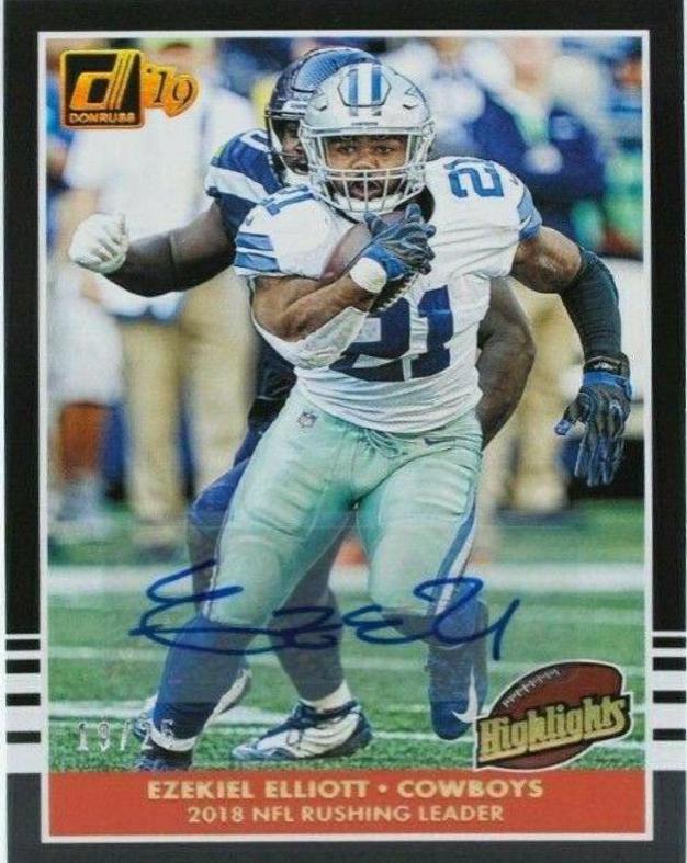 Ezekiel Elliott #H 18 Football Cards 2019 Donruss Highlights Autographs