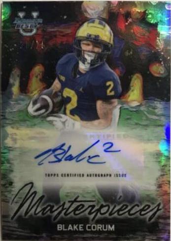 Blake Corum #BMA-BC Football Cards 2023 Bowman's Best University Masterpieces Autographs