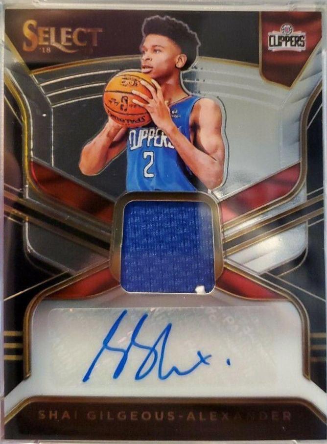 Shai Gilgeous-Alexander #SGA Basketball Cards 2018 Panini Select Rookie Jersey Autographs