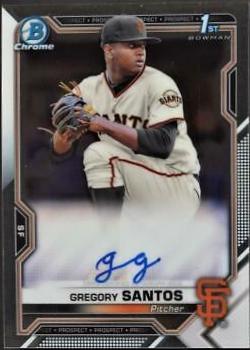 Gregory Santos #CPA-GS Baseball Cards 2021 Bowman Chrome Prospect Autographs