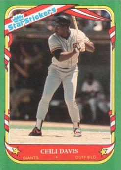 Chili Davis #29 Baseball Cards 1987 Fleer Star Stickers