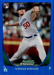 Nathan Eovaldi [Blue Refractor] #79 Baseball Cards 2011 Bowman Chrome Draft Prices