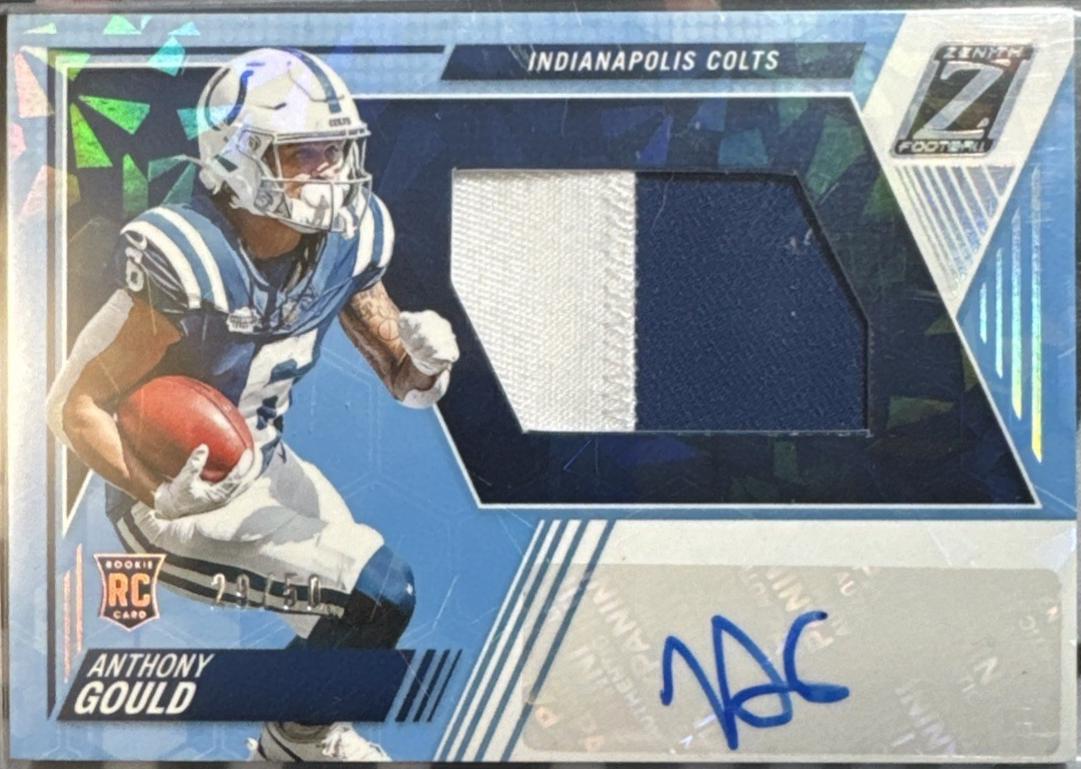 Anthony Gould #224 Football Cards 2024 Panini Zenith Rookie Patch Autographs Ice