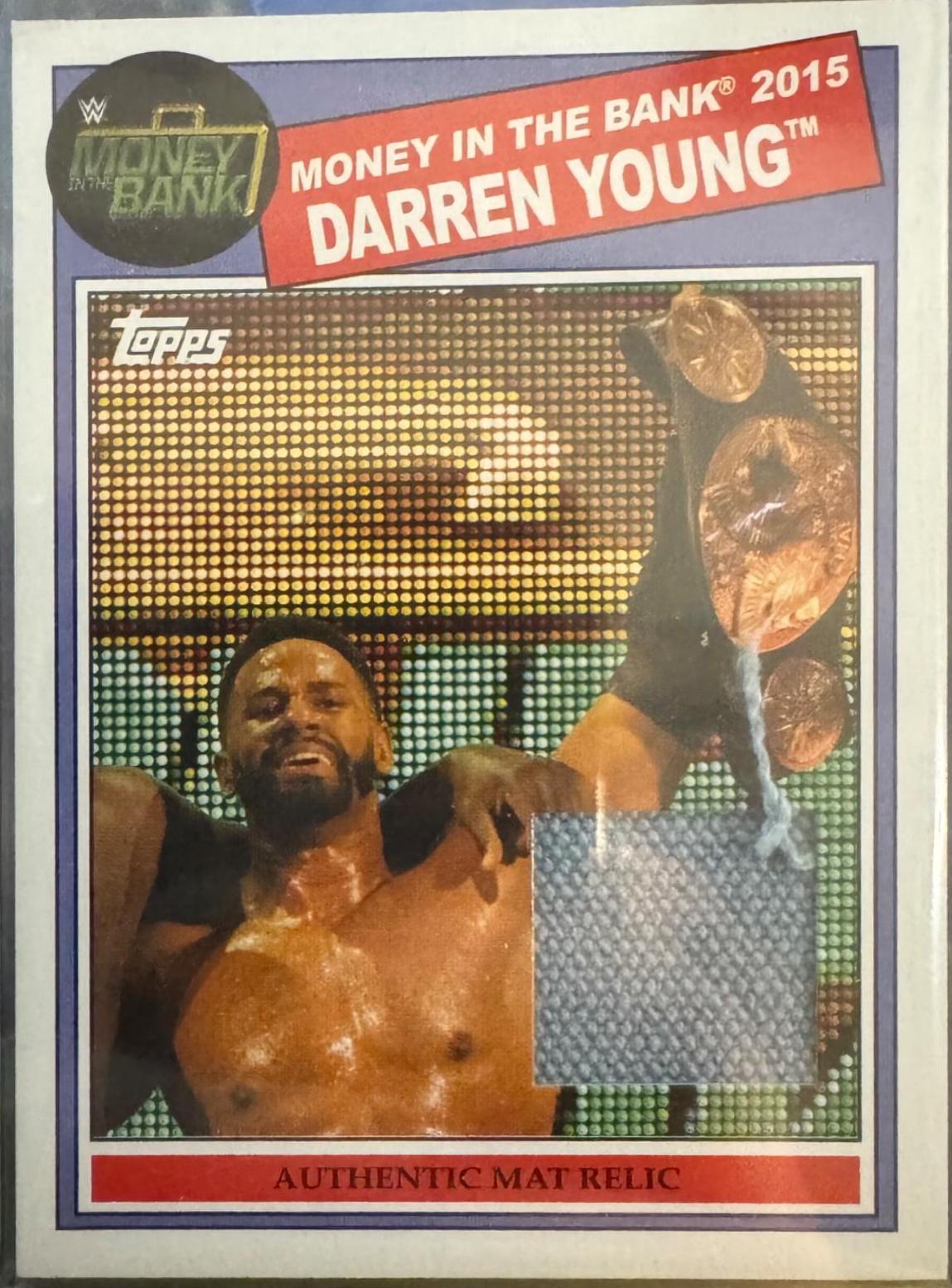 Darren Young Wrestling Cards 2015 Topps Heritage WWE Money in the Bank Mat Relics