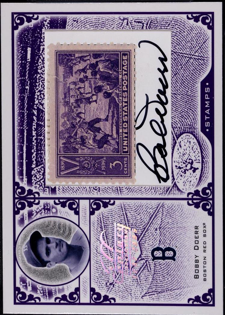 Bobby Doerr #S-57 Baseball Cards 2005 Leaf Century Centennial Stamps Signature