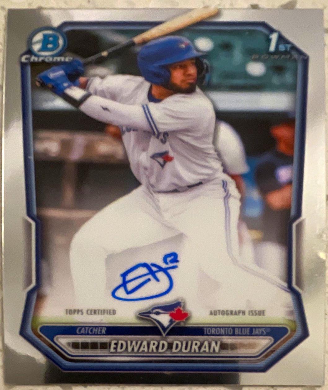 Edward Duran #CPA-ED 2026 Bowman Chrome Prospect Autograph Baseball