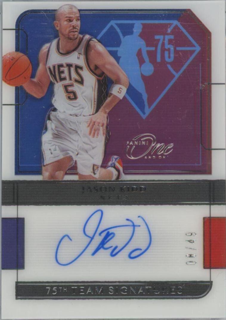 Jason Kidd #75-JKD Basketball Cards 2021 Panini One and One 75th Team Signatures