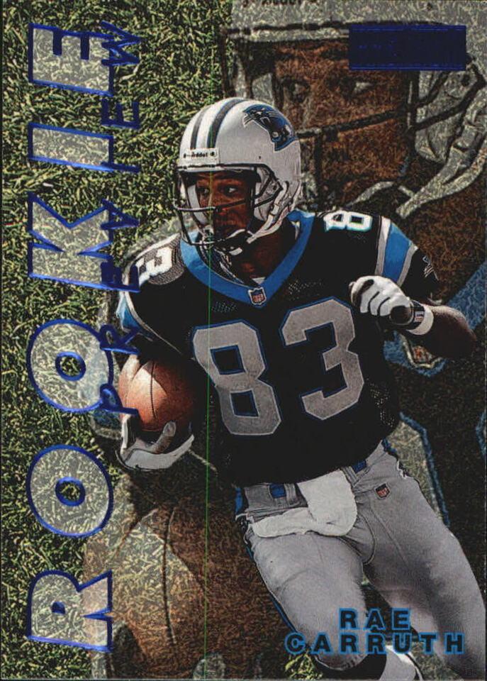 Rae Carruth #4 Football Cards 1997 Skybox Premium Rookie Preview