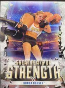 Ronda Rousey Picks Up Triple H #GF-6 Wrestling Cards 2021 Topps Chrome WWE Great Feats of Strength