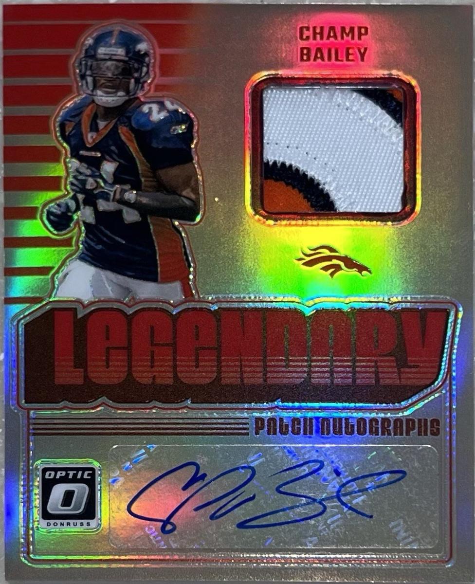 Champ Bailey #LPA-CBY Football Cards 2024 Panini Donruss Optic Legendary Patch Autograph