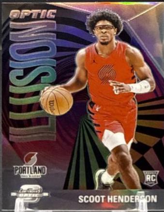 Scoot Henderson #5 Basketball Cards 2023 Panini Contenders Optic Illusion