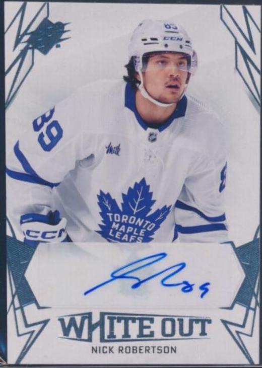 Nick Robertson #WO-NR Hockey Cards 2022 SPx White Out Autographs