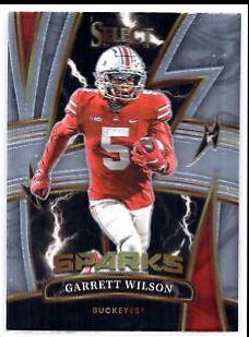 Garrett Wilson #SPGW Football Cards 2022 Panini Select Draft Picks Sparks