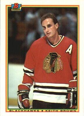 Keith Brown #10 Hockey Cards 1990 Bowman Tiffany