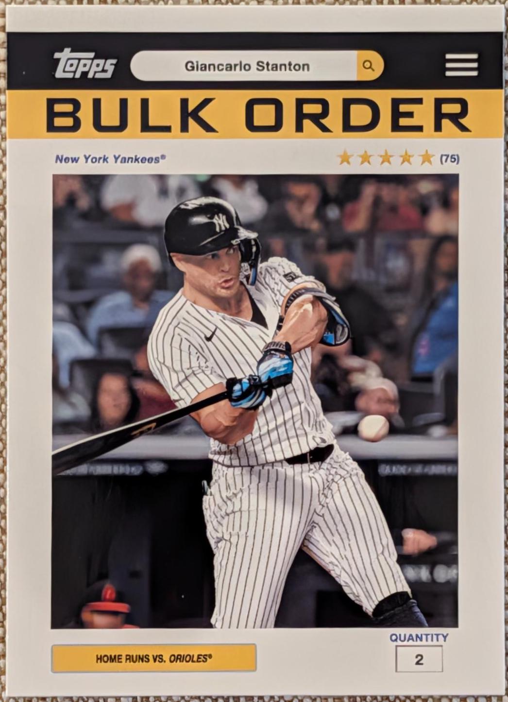 Topps ジャンカルロ スタントン Giancarlo Stanton #BO-7 Prices | 2026 Topps Series 2 Bulk Order