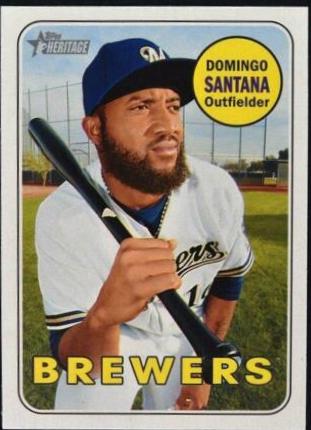 Domingo Santana #13 Baseball Cards 2018 Topps Heritage