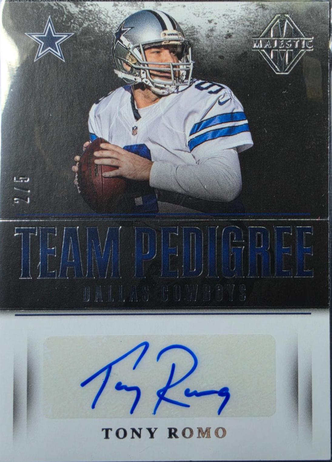 Tony Romo #DC-TR 2017 Panini Majestic Football Team Pedigree Autographs