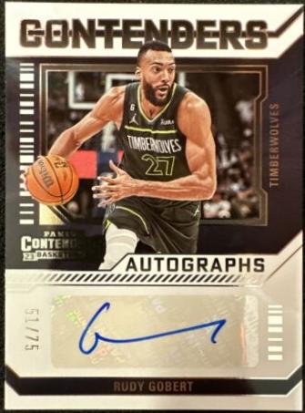 Rudy Gobert #7 Basketball Cards 2023 Panini Contenders Autograph