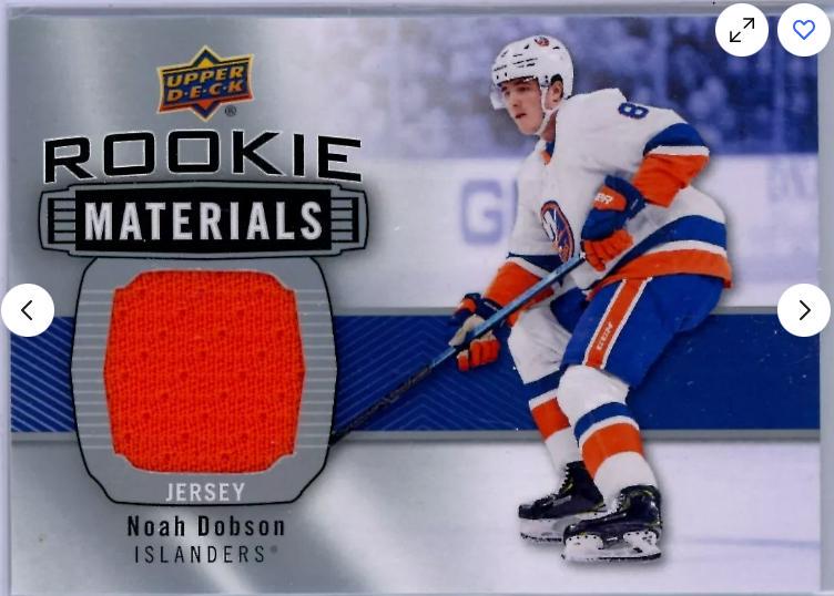 Noah Dobson #RM-ND Hockey Cards 2019 Upper Deck Rookie Materials