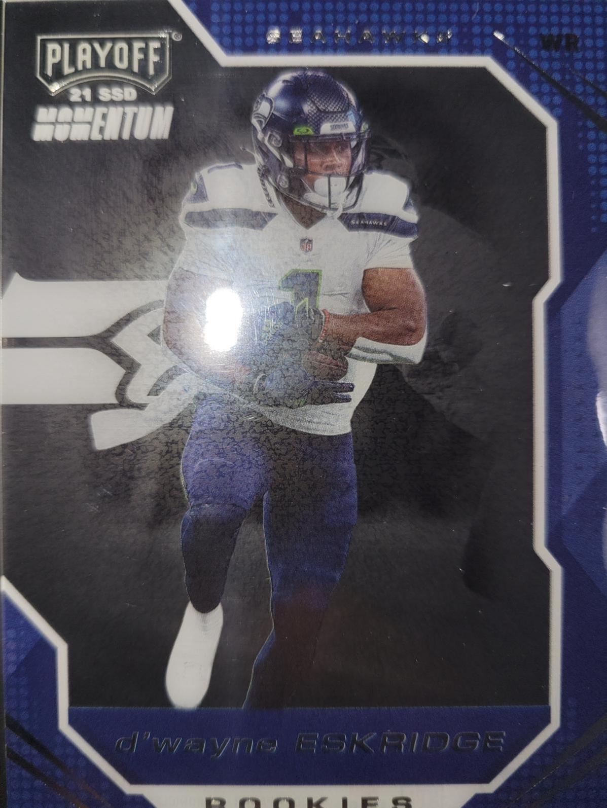 D'Wayne Eskridge #PMR-17 Football Cards 2021 Panini Chronicles Playoff Momentum Rookies