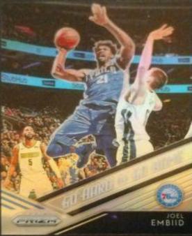 Joel Embiid #6 Basketball Cards 2018 Panini Prizm Go Hard or Go Home