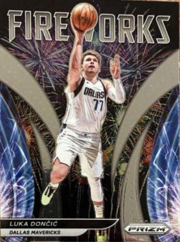 Luka Doncic #4 Basketball Cards 2021 Panini Prizm Fireworks