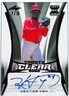 Hector Yan #CA-HY1 2020 Leaf Trinity Clear Autographs Baseball