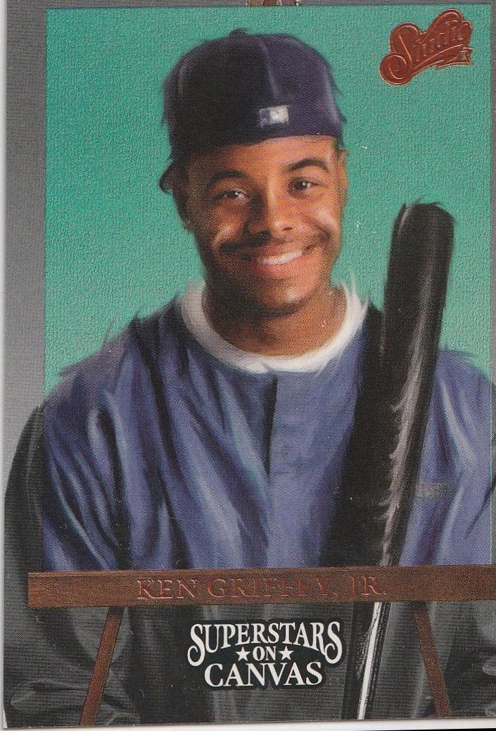 Ken Griffey Jr #1 Baseball Cards 1993 Leaf Super Stars on Canvas
