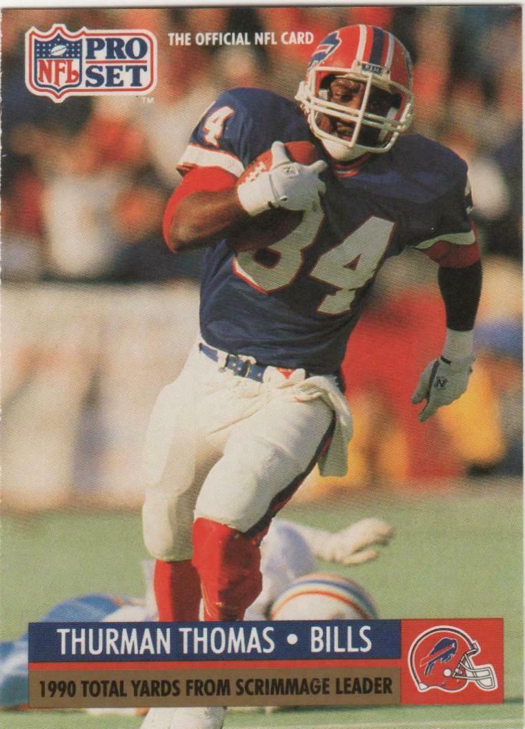Thurman Thomas #13 Football Cards 1991 Pro Set