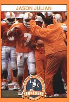 Jason Julian #7 Football Cards 1990 Tennessee Volunteers Centennial