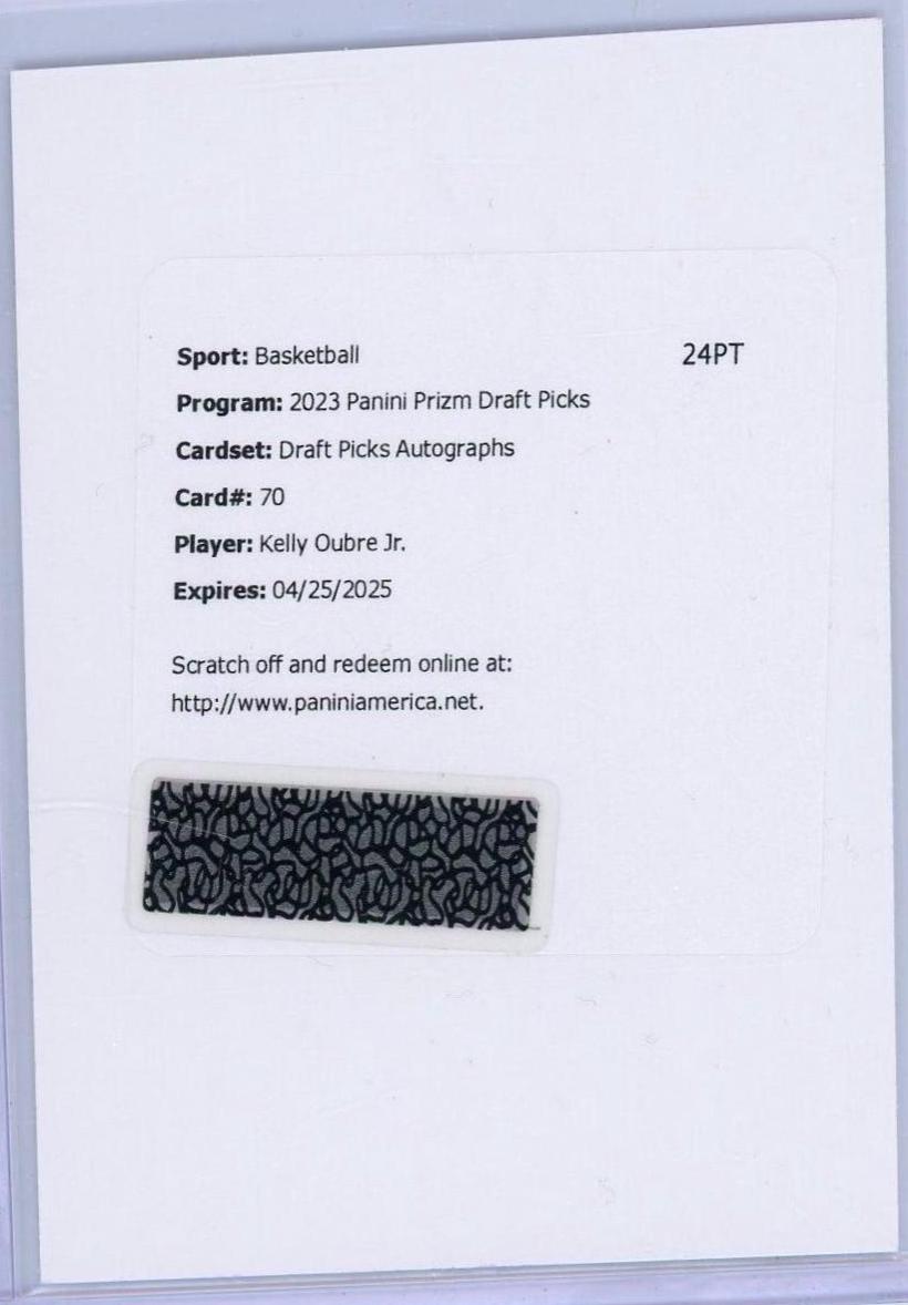 Kelly Oubre Jr. #DPA-K 2023 Panini Prizm Draft Picks Autographs Basketball