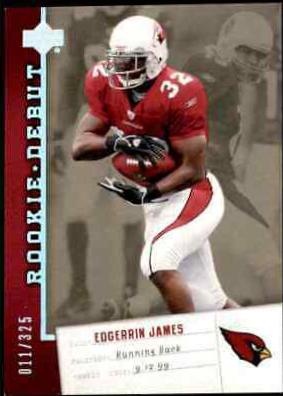Edgerrin James #3 Football Cards 2006 Upper Deck Rookie Debut