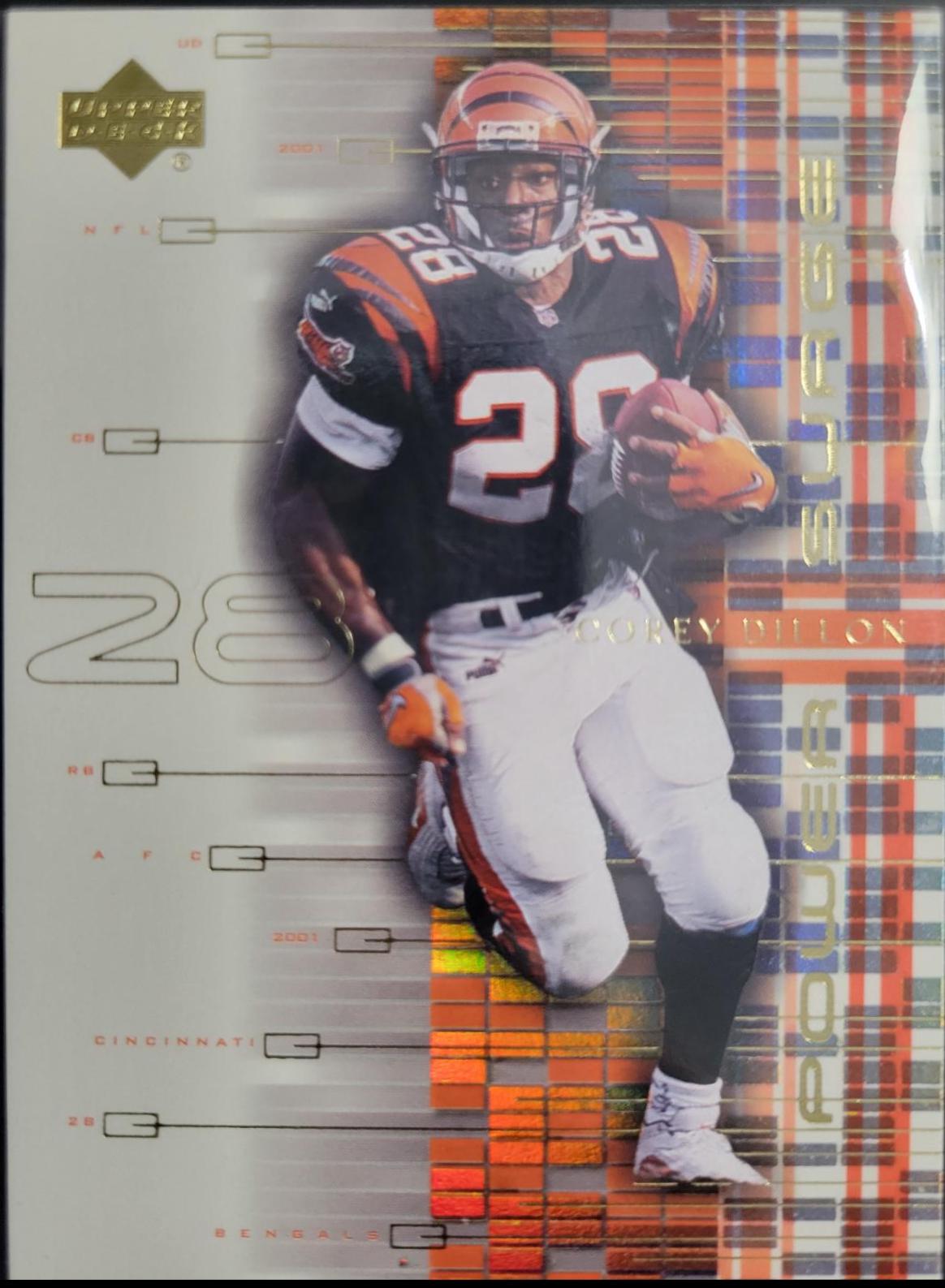 Corey Dillon #PS-10 Football Cards 2001 Upper Deck Power Surge
