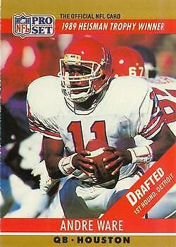 Andre Ware #19 Football Cards 1990 Pro Set FACT Cincinnati