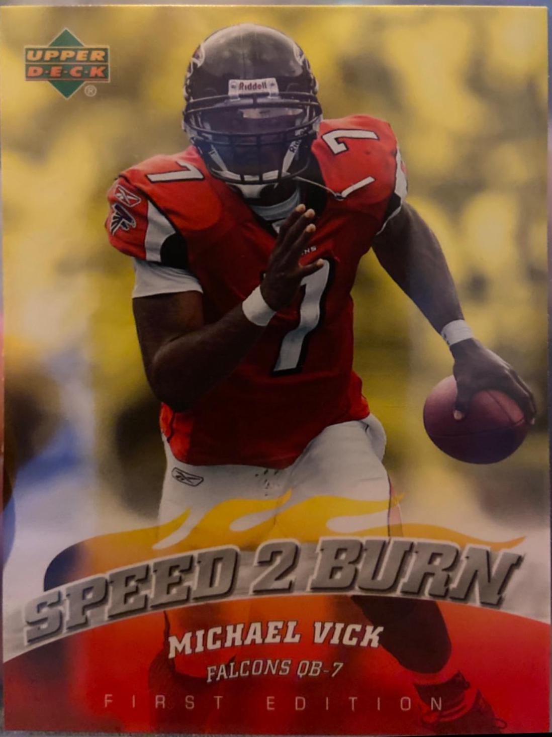 Michael Vick #SB-MV Football Cards 2007 Upper Deck First Edition Speed 2 Burn