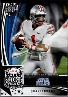 Justin Fields [Black] #RT-JF Football Cards 2021 Sage Premier Draft All Rookie Team