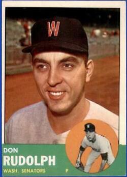 Don Rudolph #291 Baseball Cards 1963 Topps