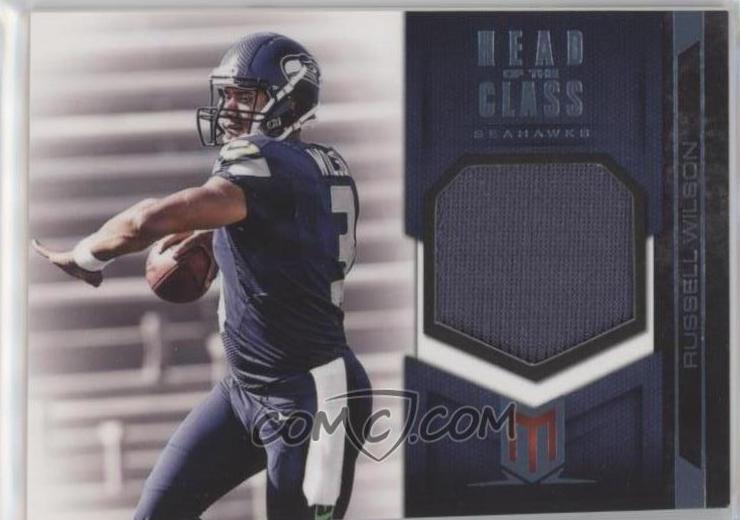 Russell Wilson #15 Football Cards 2012 Panini Momentum Head of the Class Material
