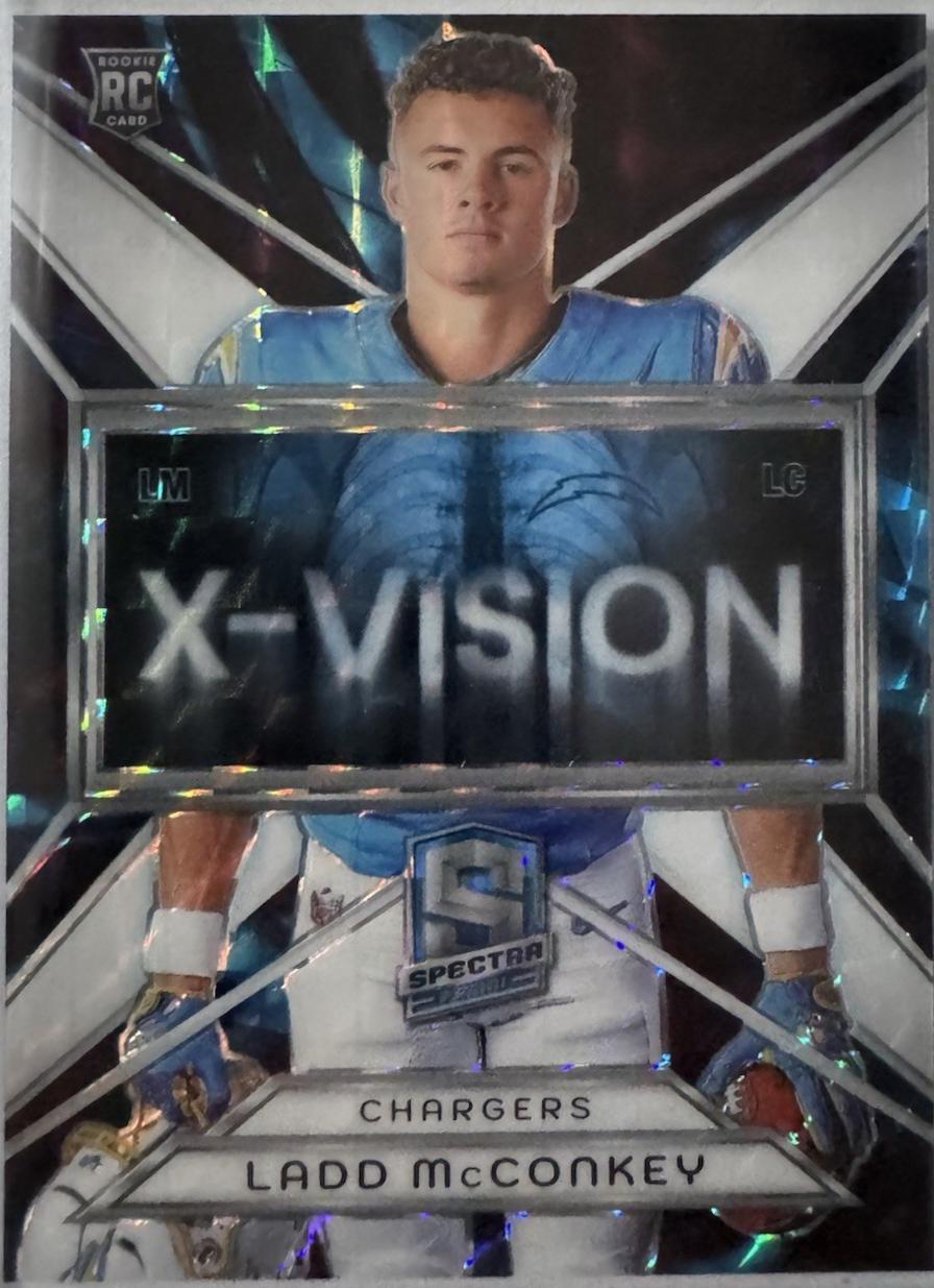 Ladd McConkey #XV-LMY Football Cards 2024 Panini Spectra X-Vision