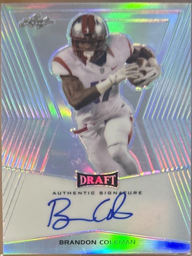 Brandon Coleman #BA-BC2 Football Cards 2014 Leaf Metal Draft Autographs