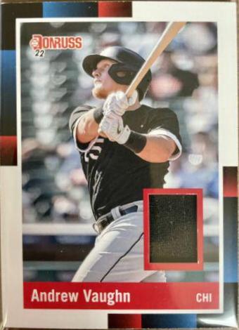 Andrew Vaughn #R88M-AV Baseball Cards 2022 Panini Donruss Retro 1988 Materials