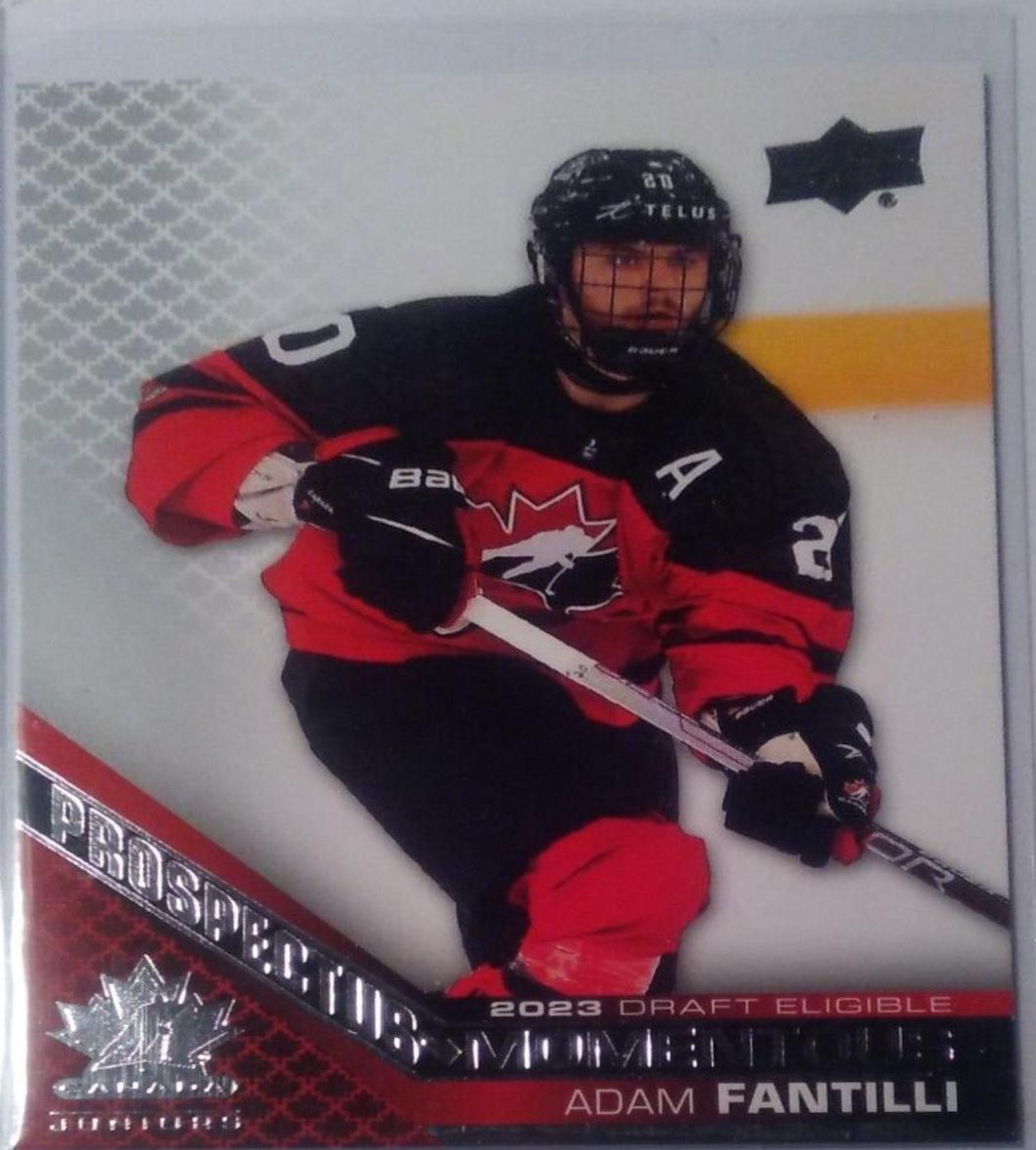 Adam Fantilli #PM-8 Hockey Cards 2022 Upper Deck Team Canada Juniors Prospectus Momentous