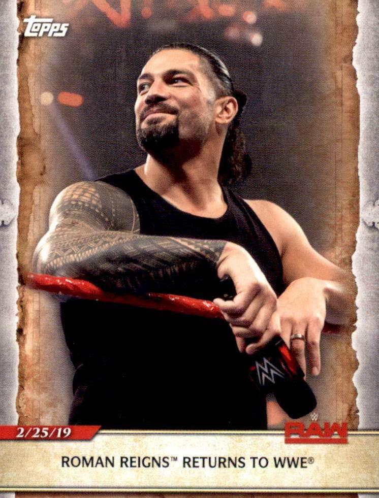 Roman Reigns Returns to WWE #45 Wrestling Cards 2020 Topps WWE Road to WrestleMania